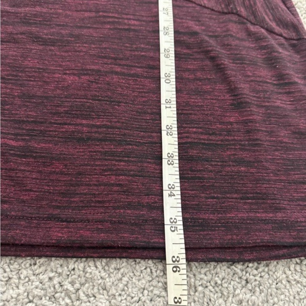 Fabletics Burgundy Black Marled Twist Front Long‎ Sleeve Dress Size L - Picture 6 of 8